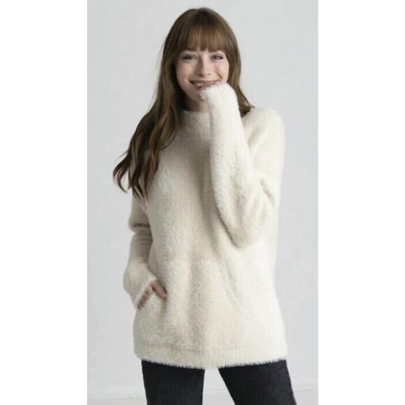 NWT Mersea Chalet Mock Neck Sweater Pockets Fuzzy Soft Women's L/XL Mer Sea - Picture 13 of 13